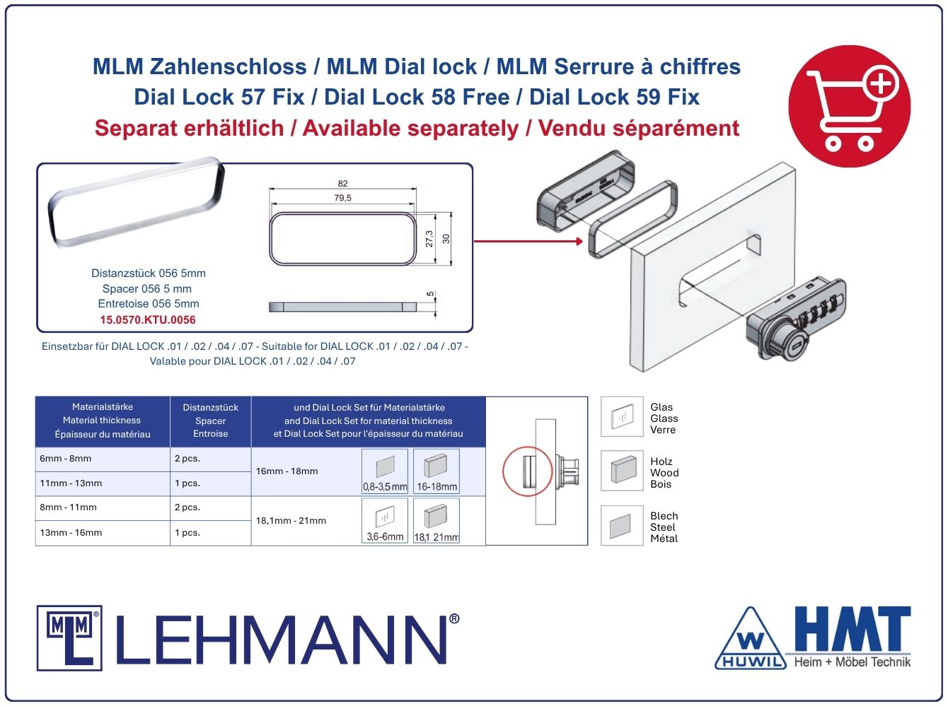 MLM Schloss Typ Dial Lock 57.08 Fix - [E] / ls / Z0001 / S