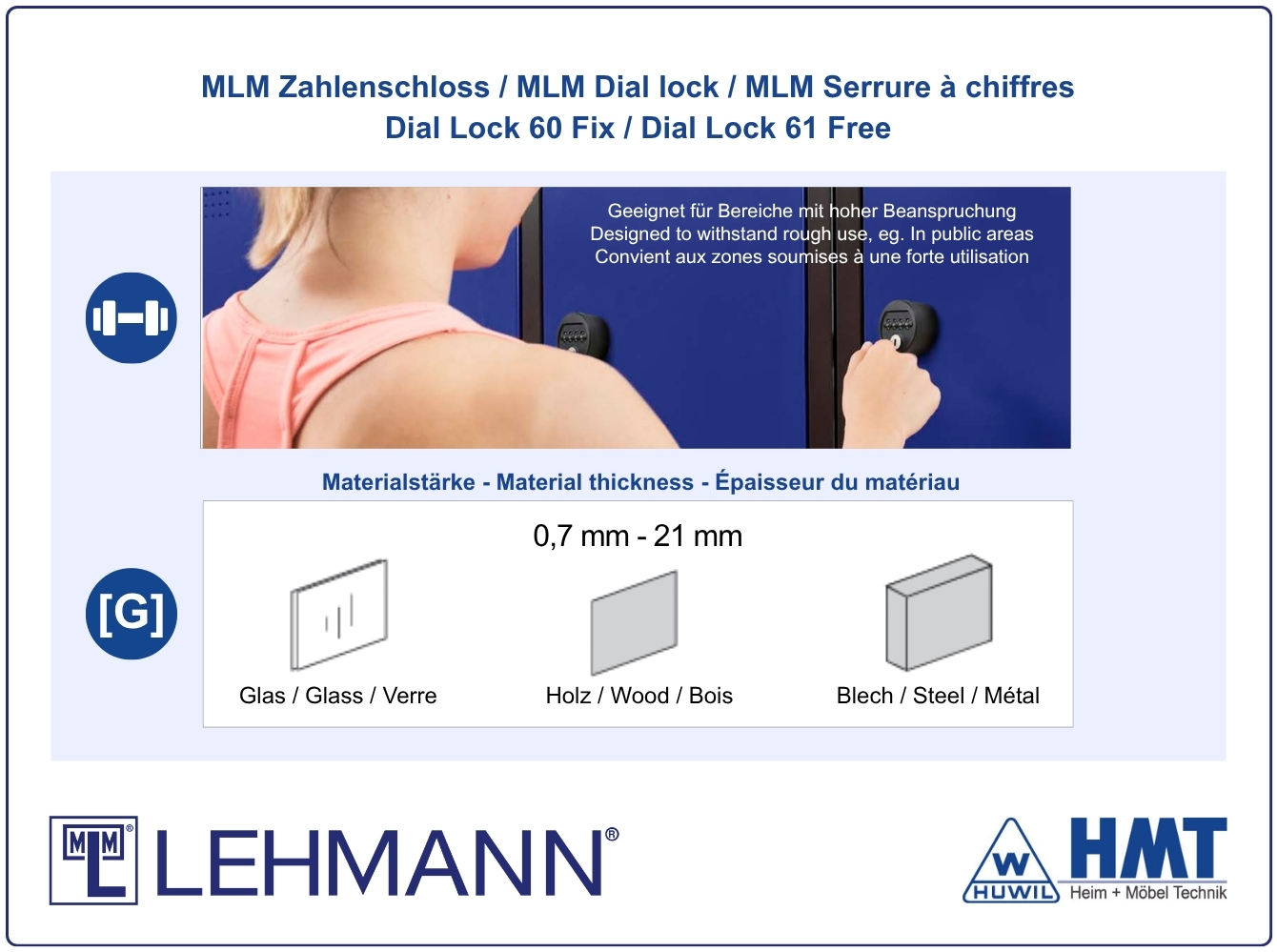 MLM Schloss Typ 60 - Fix / Dial Lock 60 - für Riegel / rund MLM Schloss Typ 60 - Fix / Dial Lock 60 - für Riegel / rund