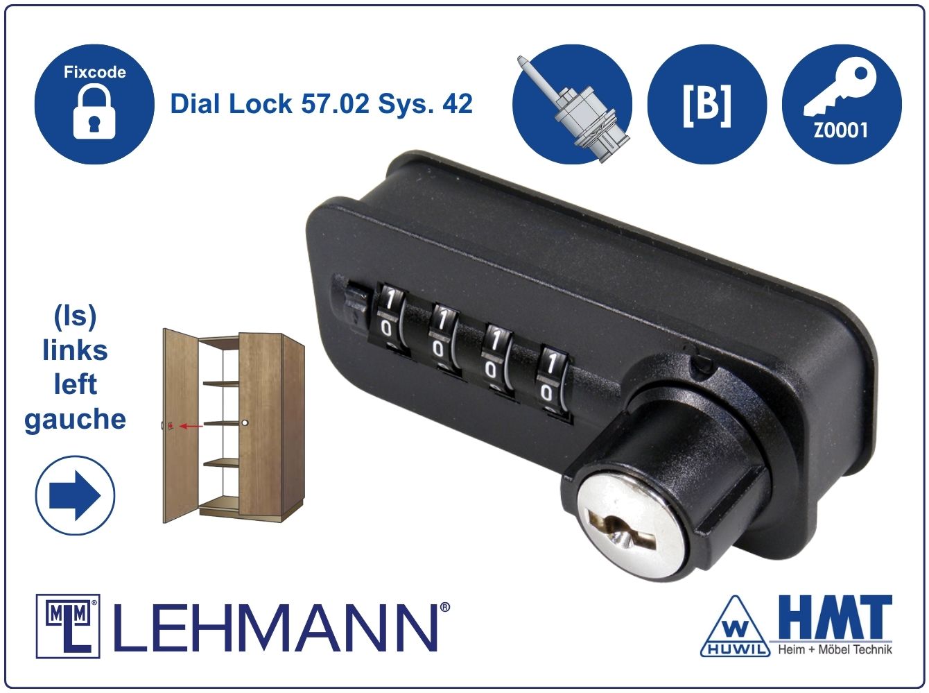 MLM Schloss Dial Lock Typ 57.02 Fix - S42 / [B] / ls / Z0001 / S