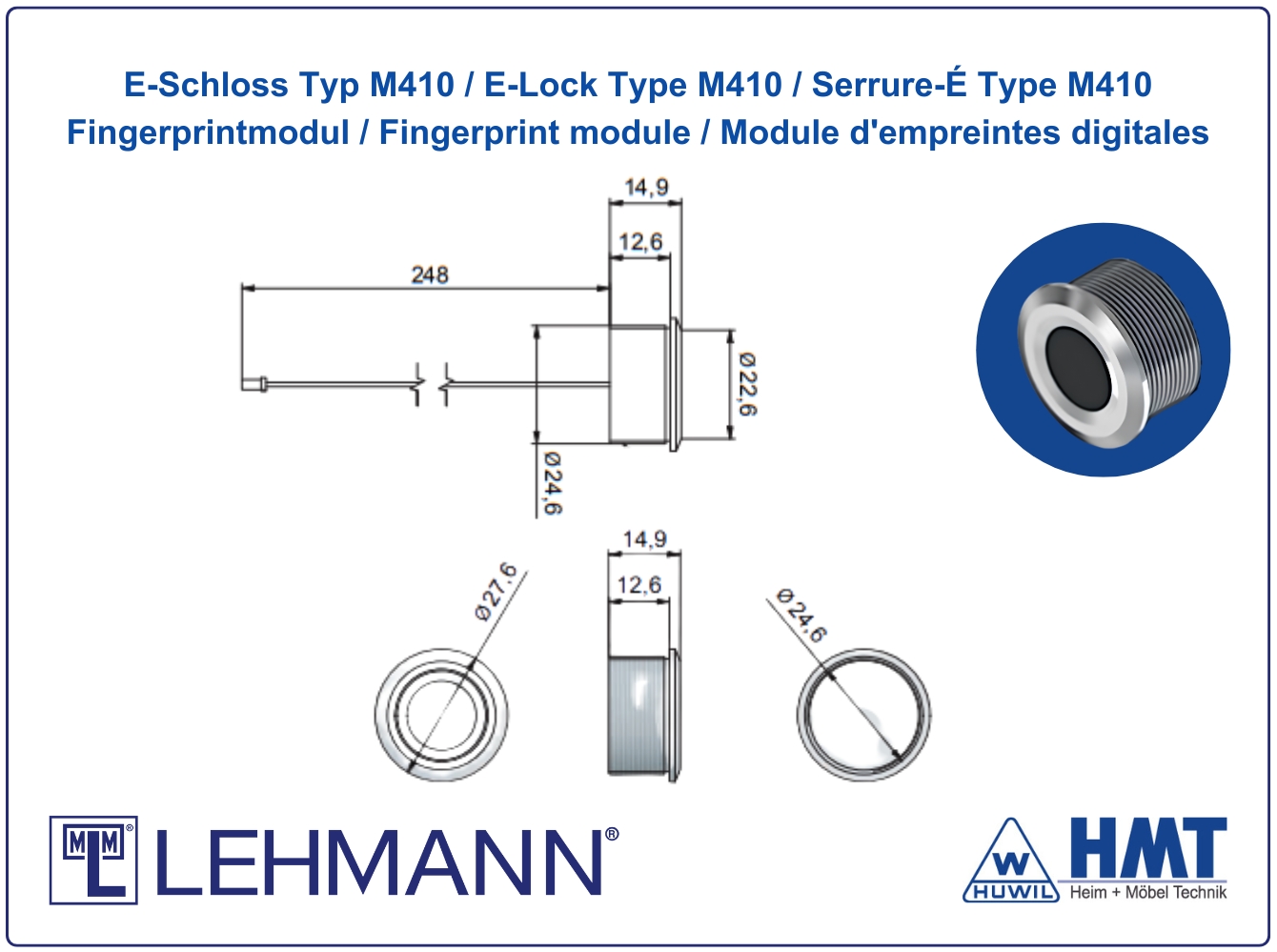 MLM E-Schloss Typ M410 - FP PRO [(FP) Fingerabdruck]