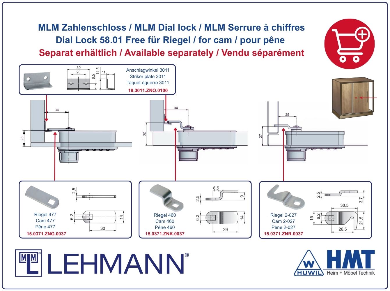 MLM Schloss Typ Dial Lock 57.01 Fix - [B] / ls / Z0001 / G