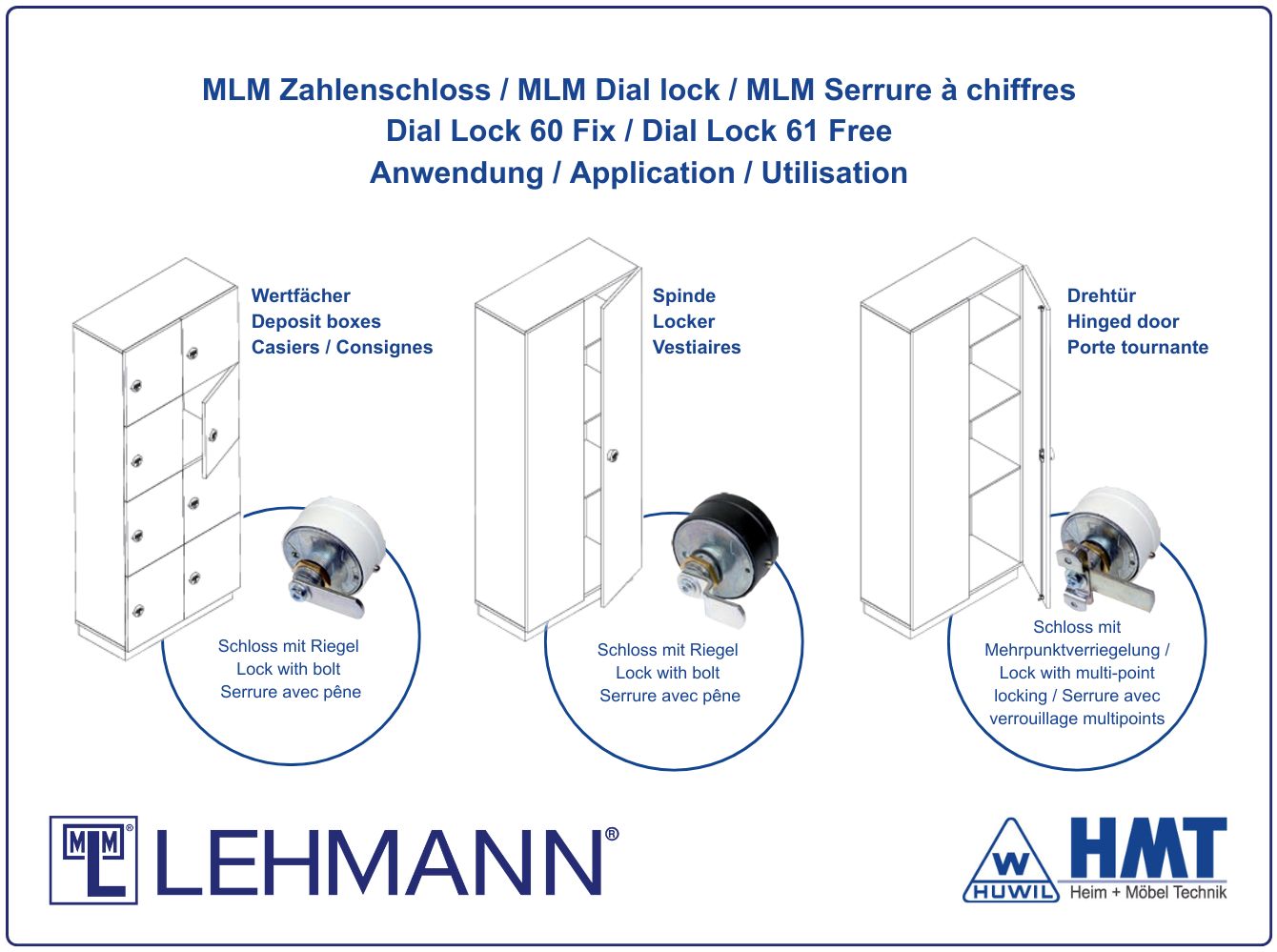MLM Zahlenschloss Typ Dial Lock 61 Free - [G] / rs + ls / Z0001 / Schwarz