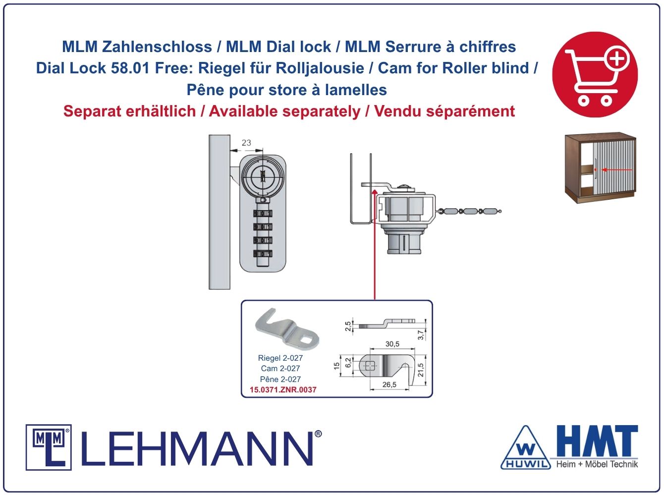 MLM Schloss Typ Dial Lock 57.01 Fix - [B] / ls / Z0001 / G