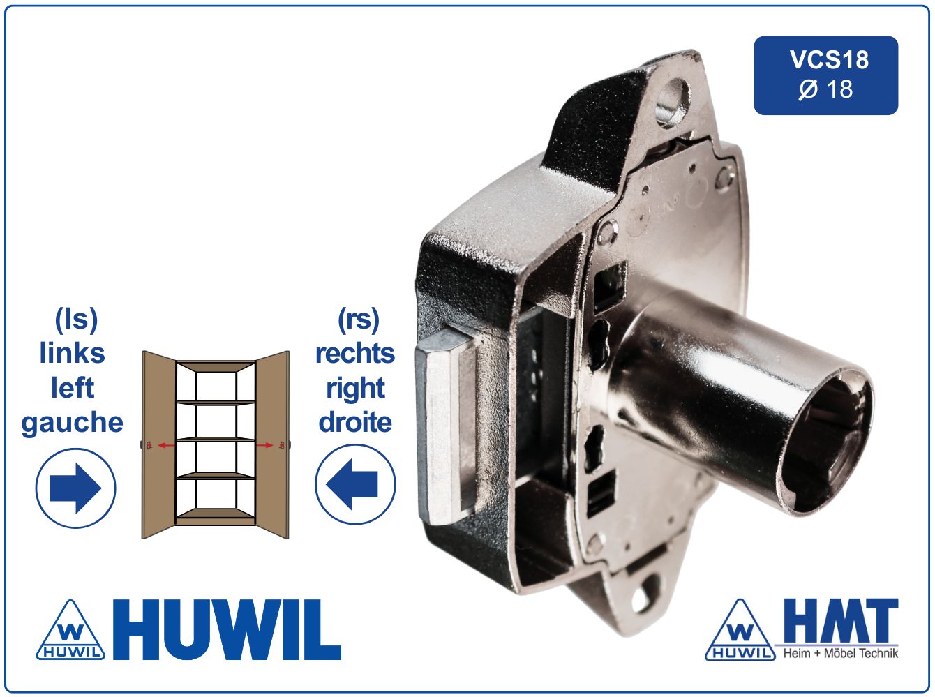 HUWIL Schloss [6] Typ 0247 VCS18 - D30 (oder für Knopf 601)