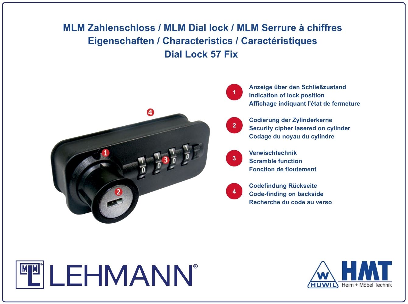 MLM Schloss Typ Dial Lock 57.08 Fix - [E] / rs / Z0001 / S