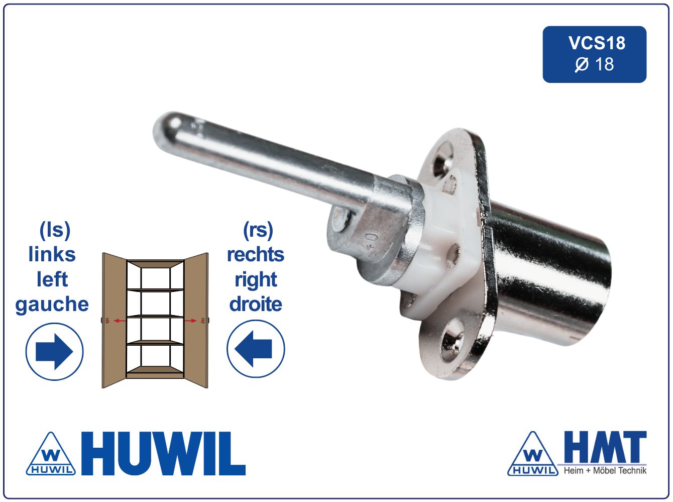 HUWIL Exzenterschloss Typ 0922 VCS18 [E40] - rs + ls