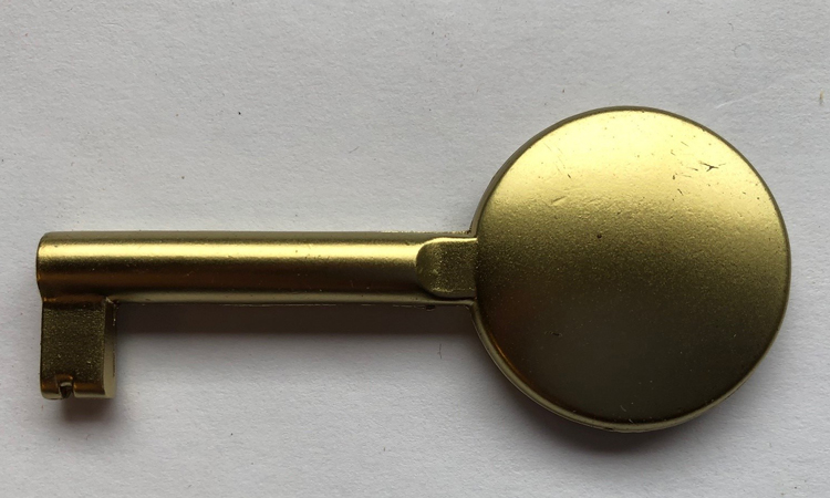 HUWIL Bartschlüssel Typ 1434 / matt vermessingt