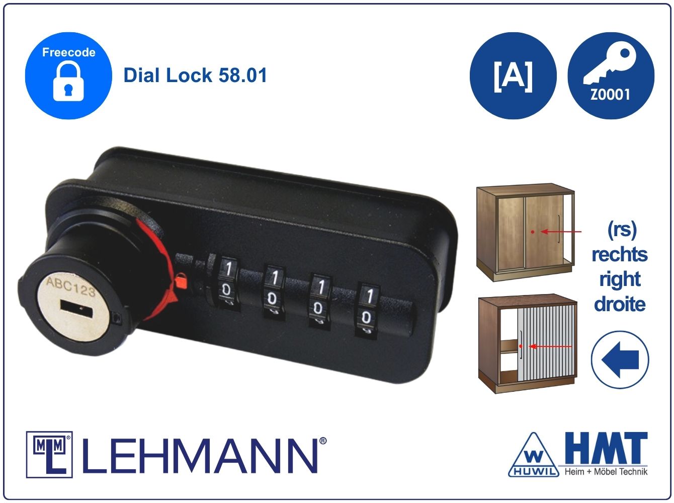 MLM Schloss Typ Dial Lock 58.01 Free - [B] / rs / Z0001 / S