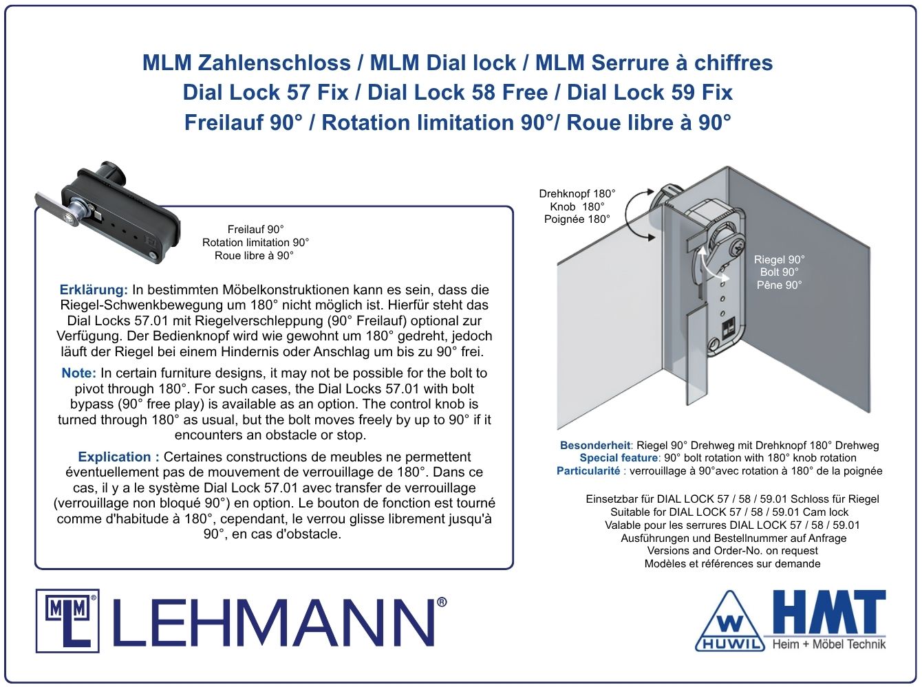 MLM Schloss Typ Dial Lock 57.08 Fix - [E] / ls / Z0001 / S