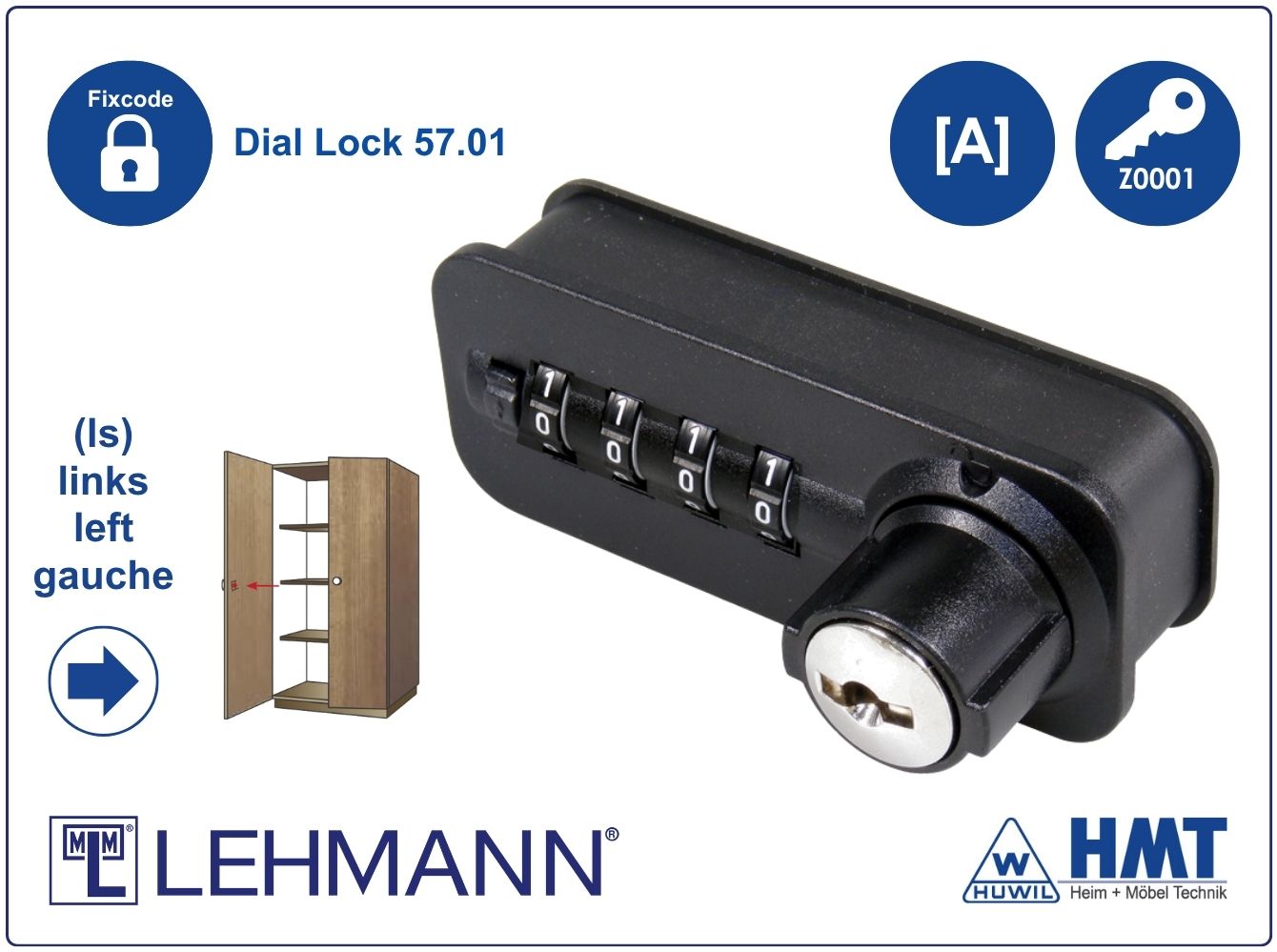 MLM Schloss Typ Dial Lock 57.01 Fix - [A] / ls / Z0001 / S
