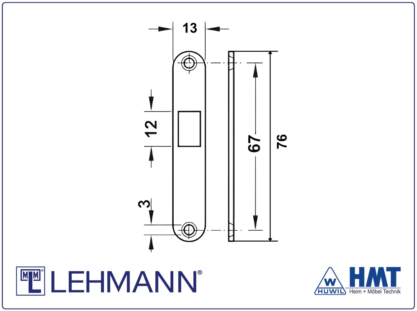 HUWIL Schließblech Typ 1180 / 76 x 12,8mm HUWIL Schließblech Typ 1180 / 76 x 12,8mm