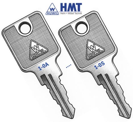 HUWIL Schlüssel Typ 1550 [SK: H-3A0S] - 0A bis 0S