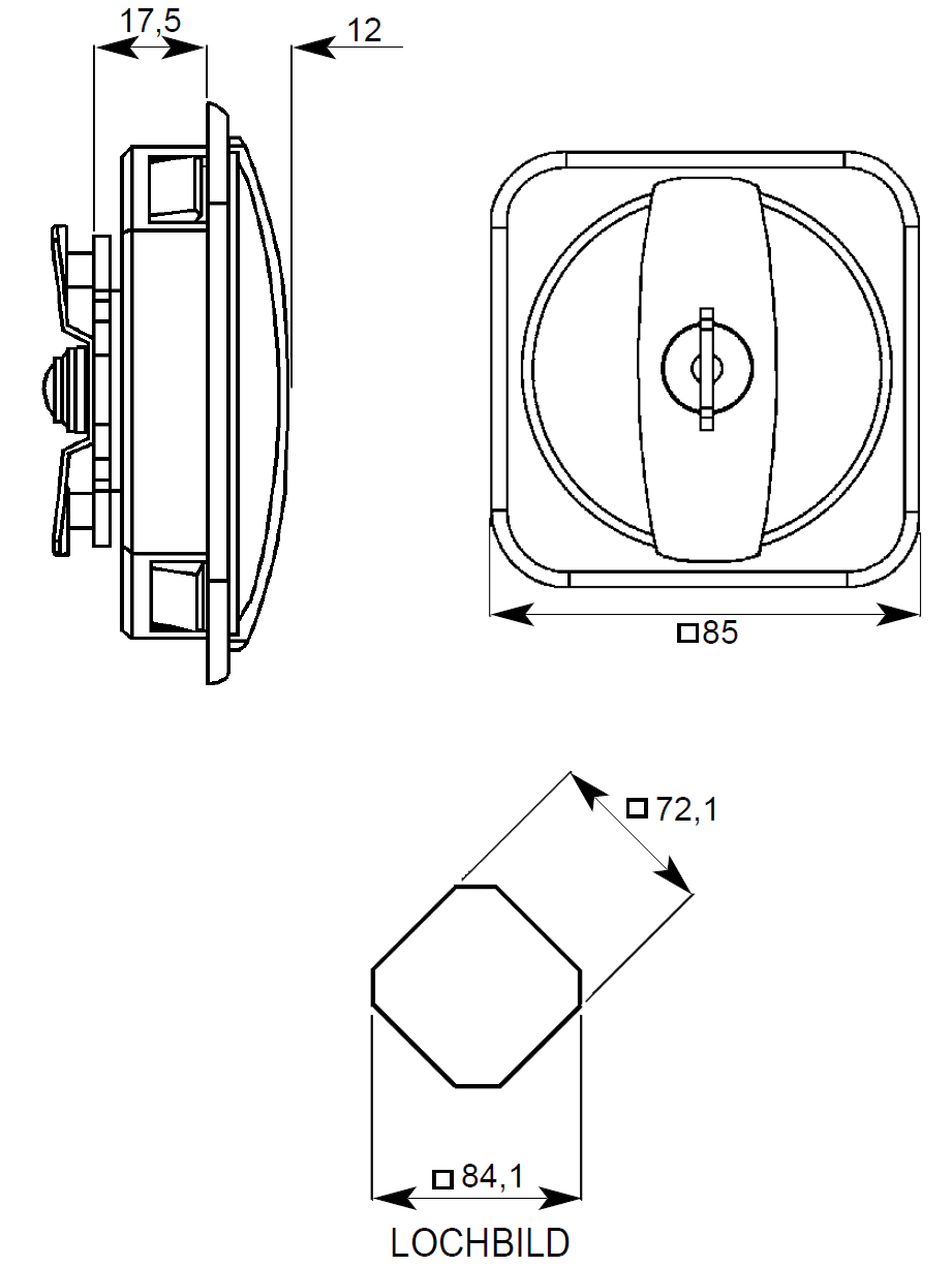 DELETE EURO-LOCKS Griff Typ C085 - VS