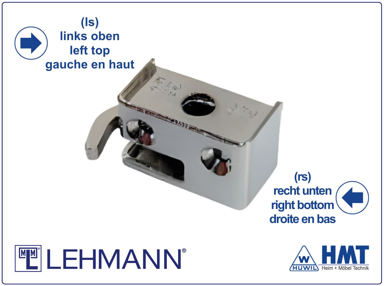 MLM Schließhaken 467 & 468 L oben/R unten ; mit Rand für Abdeckleiste