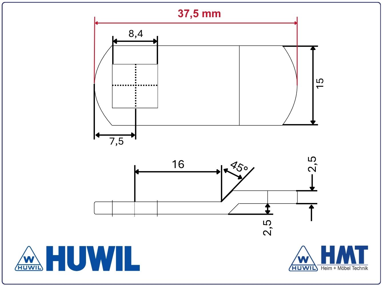 HUWIL Riegel ⏹︎8,4 #0869-006 HUWIL Riegel ⏹︎8,4 #0869-006