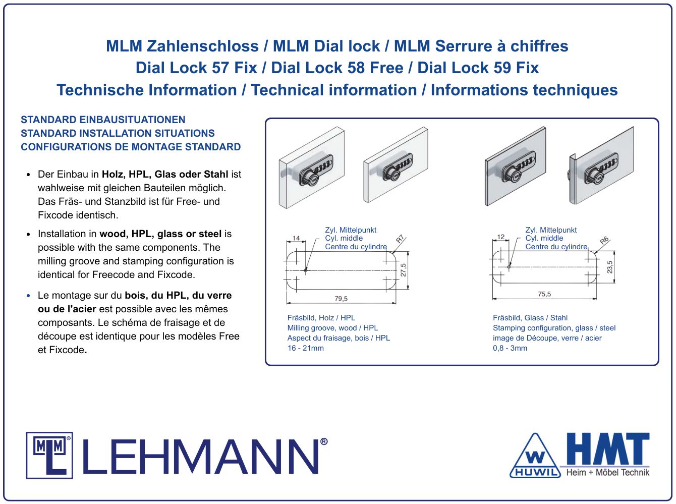 MLM Schloss Typ Dial Lock 57.08 Fix - [E] / ls / Z0001 / S